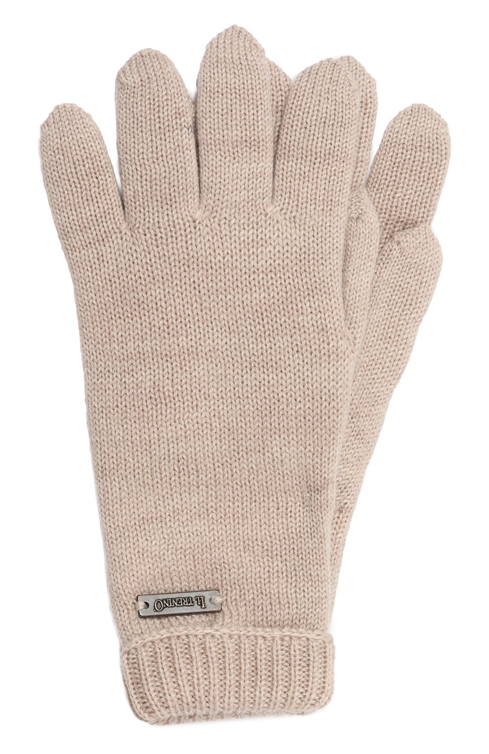 Детские шерстяные перчатки IL TRENINO темно-бежевого цвета, арт. CL-4063/J | Фото 1 (Материал: Текстиль, Шерсть; Материал сплава: Проставлено; Нос: Не проставлено)