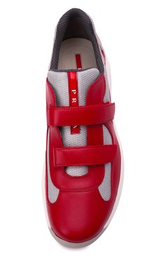 Мужские комбинированные кроссовки america’s cup original PRADA красного цвета, арт. 4P0723-5RU-F0011-ZFT0 | Фото 6 (Стили: Классический; Материал утеплителя: Без утеплителя; Подошва: Массивная)