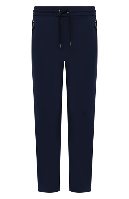 Мужские брюки BURBERRY темно-синего цвета, арт. 8041911 | Фото 1 (Длина (брюки, джинсы): Стандартные; Материал внешний: Шерсть; Случай: Повседневный; Стили: Кэжуэл)