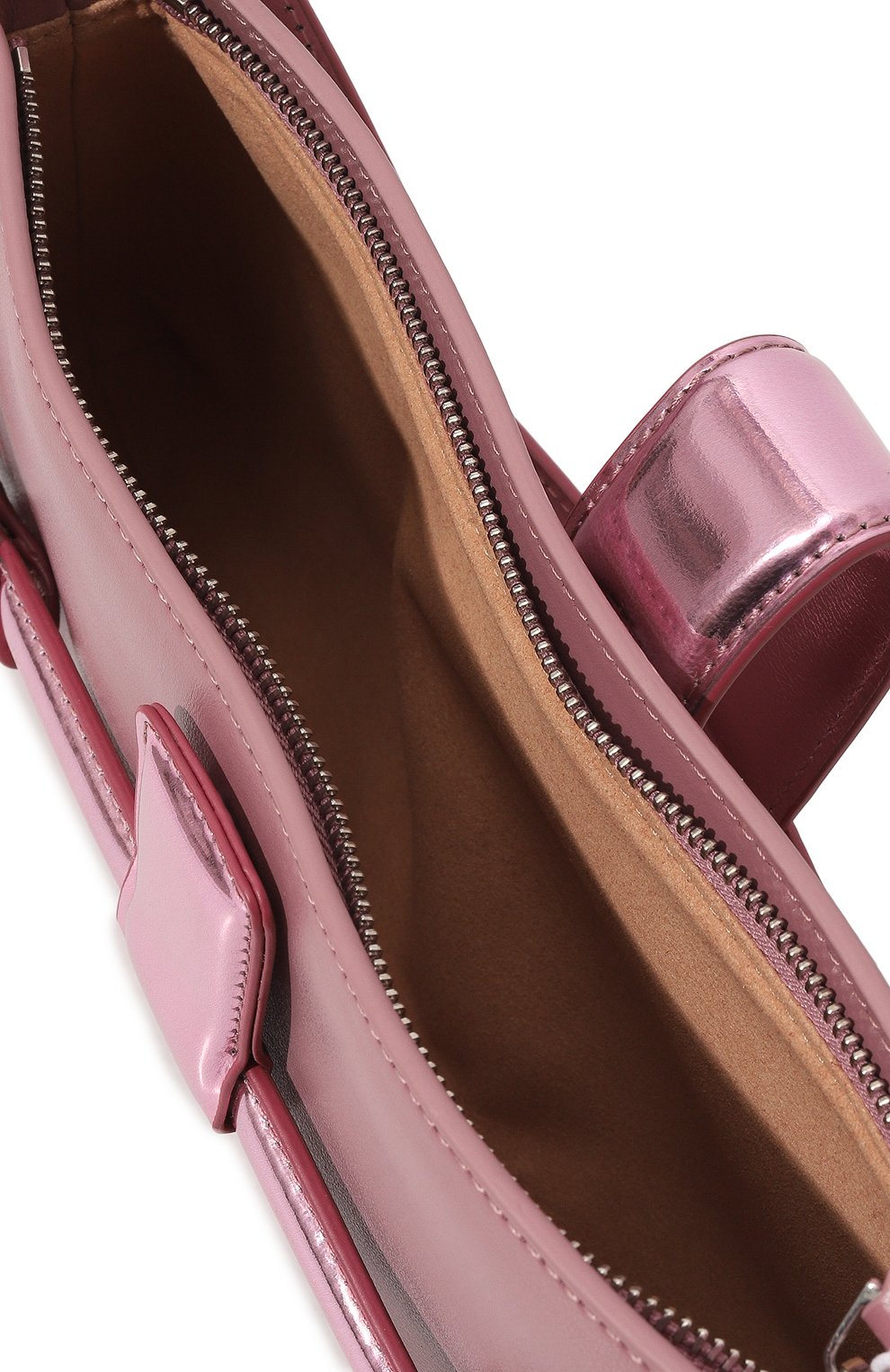 Женская сумка MLOUYE розового цвета, арт. 10-067 | Фото 5 (Сумки-технические: Сумки top-handle; Размер: medium; Материал: Натуральная кожа; Материал сплава: Проставлено; Драгоценные камни: Проставлено)