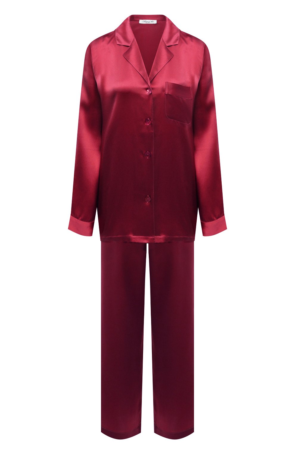 Женская шелковая пижама LUNA DI SETA красного цвета, арт. VLST08007 | Фото 1 (Материал внешний: Шелк)