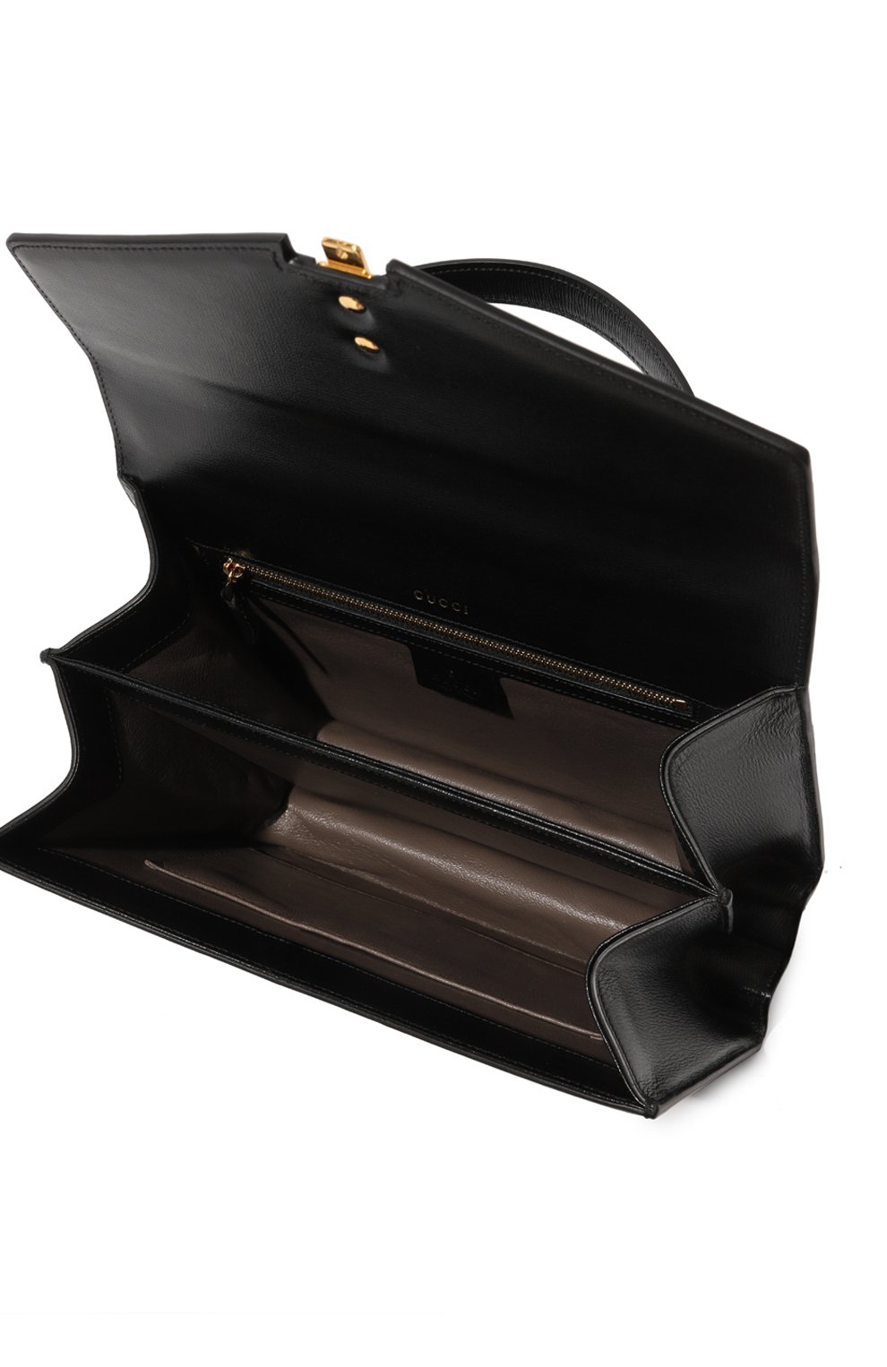Женская сумка sylvie 1969 small GUCCI черного цвета, арт. 602781 1DB0G | Фото 5 (Сумки-технические: Сумки top-handle; Материал: Натуральная кожа; Ремень/цепочка: На ремешке; Размер: small)