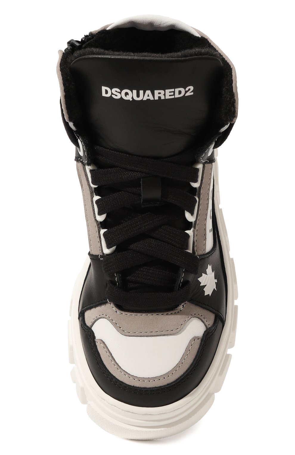 Высокие кеды из кожи Dsquared2 75775/28-35 Фото 4