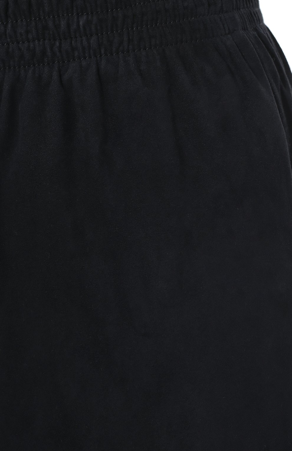 Женские замшевые брюки GIORGIO ARMANI темно-синего цвета, арт. IAP02P/IAP01 | Фото 5 (Материал внешний: Замша, Натуральная кожа; Длина (брюки, джинсы): Стандартные; Женское Кросс-КТ: Брюки-одежда, Замша и кожа; Стили: Гранж; Силуэт Ж (брюки и джинсы): Расклешенные; Материал подклада: Синтетический материал)