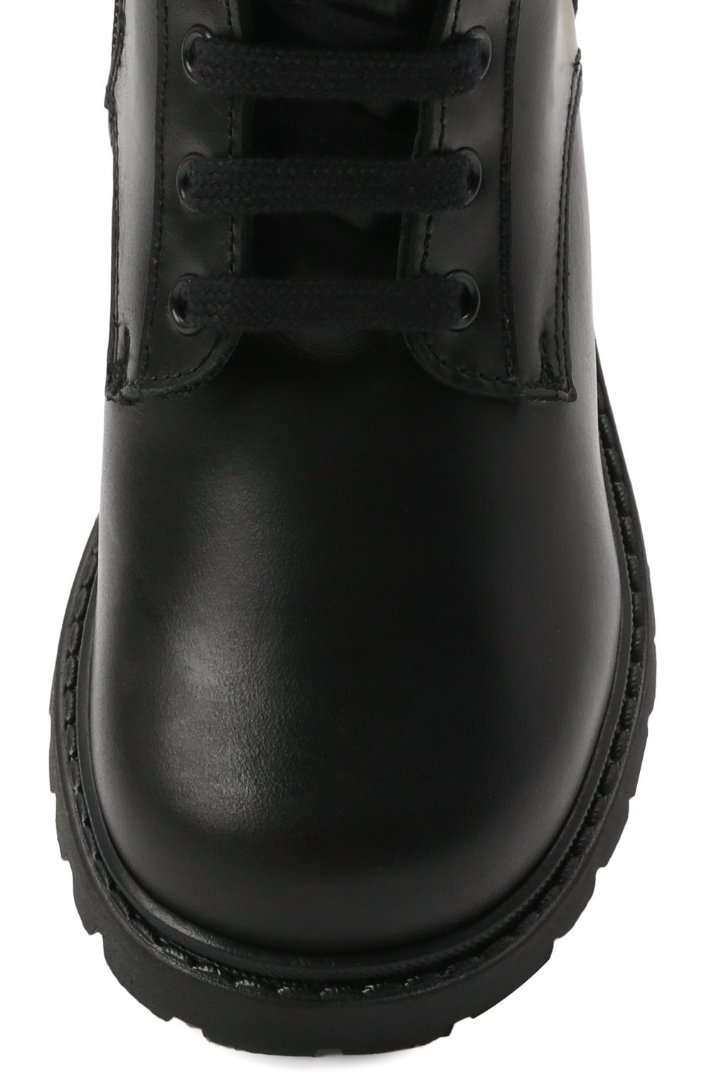 Детские кожаные ботинки FENDI черного цвета, арт. JMR377/AE8A/20-26 | Фото 4 (Материал внешний: Кожа; Материал утеплителя: Натуральный мех)