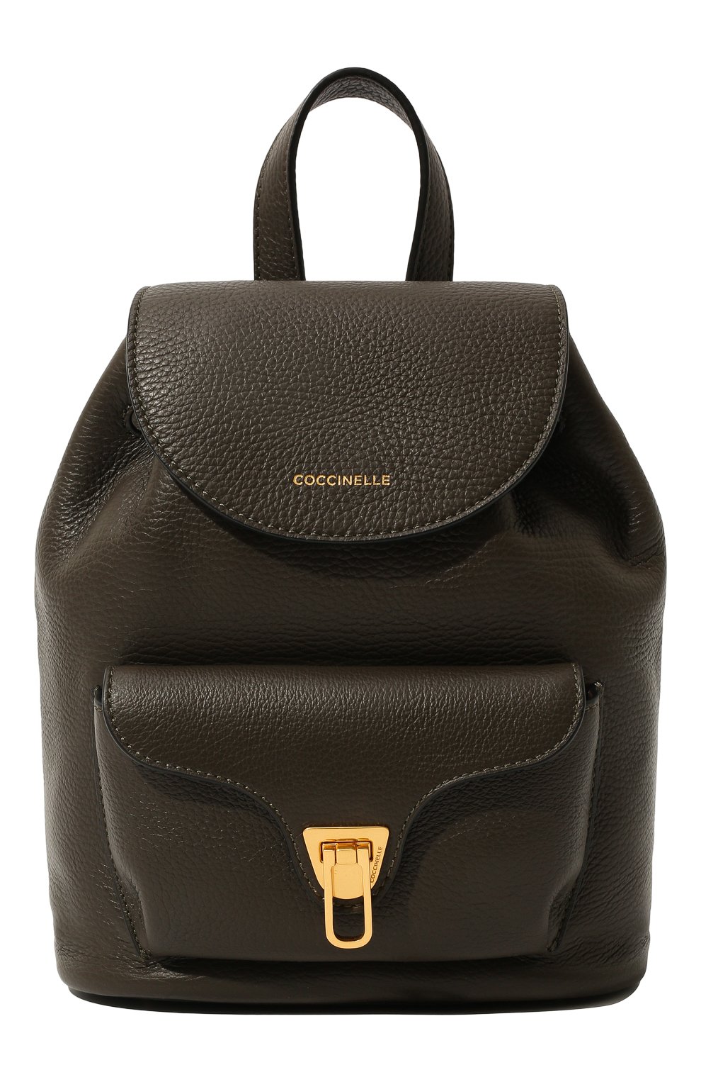 Женский рюкзак beat COCCINELLE хаки цвета, арт. E1 MF6 14 02 01 | Фото 1 (Размер: medium; Материал: Натуральная кожа; Стили: Кэжуэл)