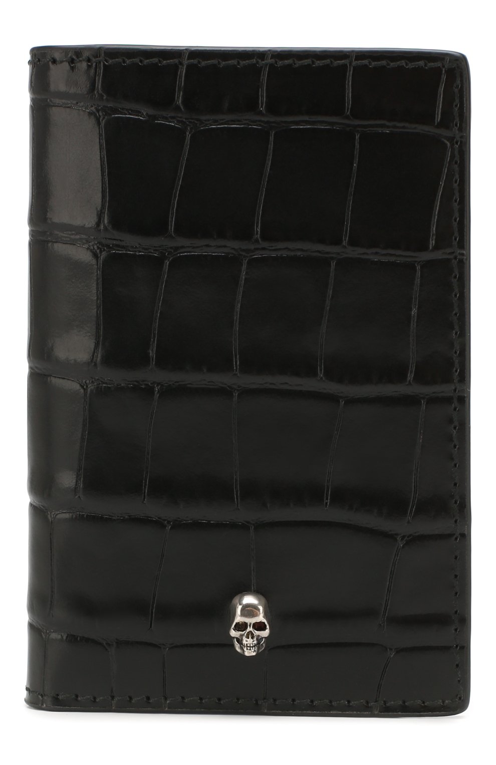 Мужской кожаный футляр для кредитных карт ALEXANDER MCQUEEN черного цвета, арт. 550856/DZT0Y | Фото 1 (Материал: Натуральная кожа; Статус проверки: Проверена категория)