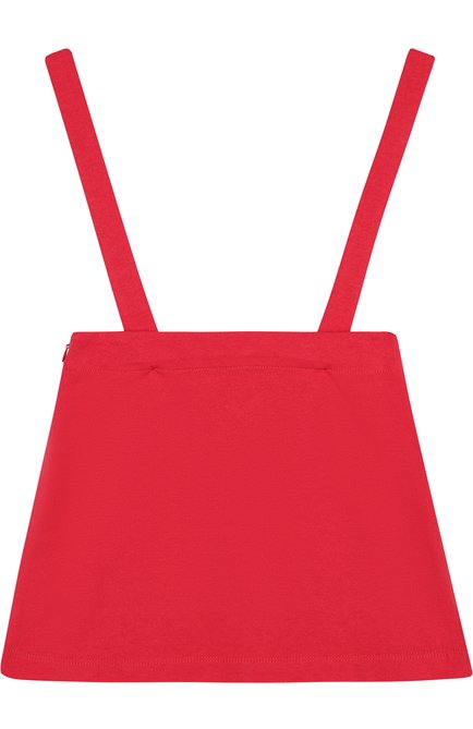 Детская хлопковая юбка с аппликациями на подтяжках VIVETTA красного цвета, арт. 81 VB471/VIC | Фото 2 (Материал внешний: Хлопок; Статус проверки: Проверена категория; Случай: Повседневный)