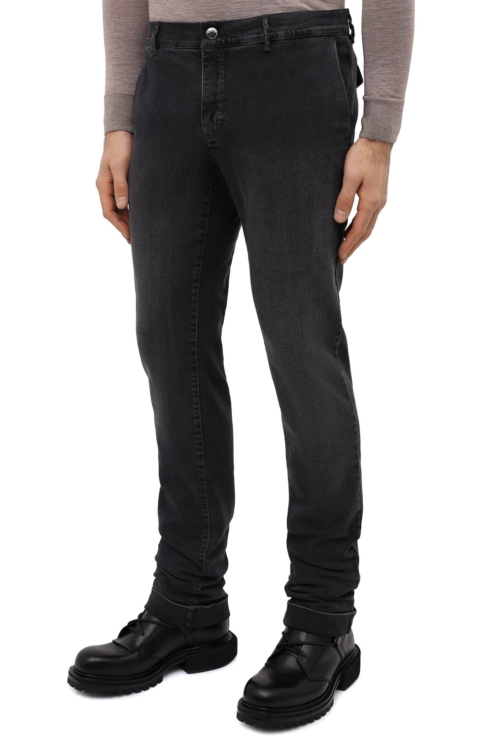 Джинсы с отделкой из кожи аллигатора Zilli  MCW-00080-DBLC1/S001/AMIS Фото 3