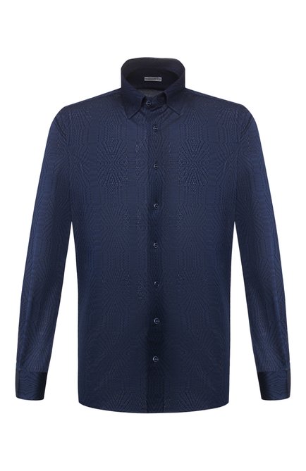 Мужская хлопковая рубашка ZILLI темно-синего цвета по цене 79950 руб., арт. MFT-MERCU-56055/RJ01 | Фото 1