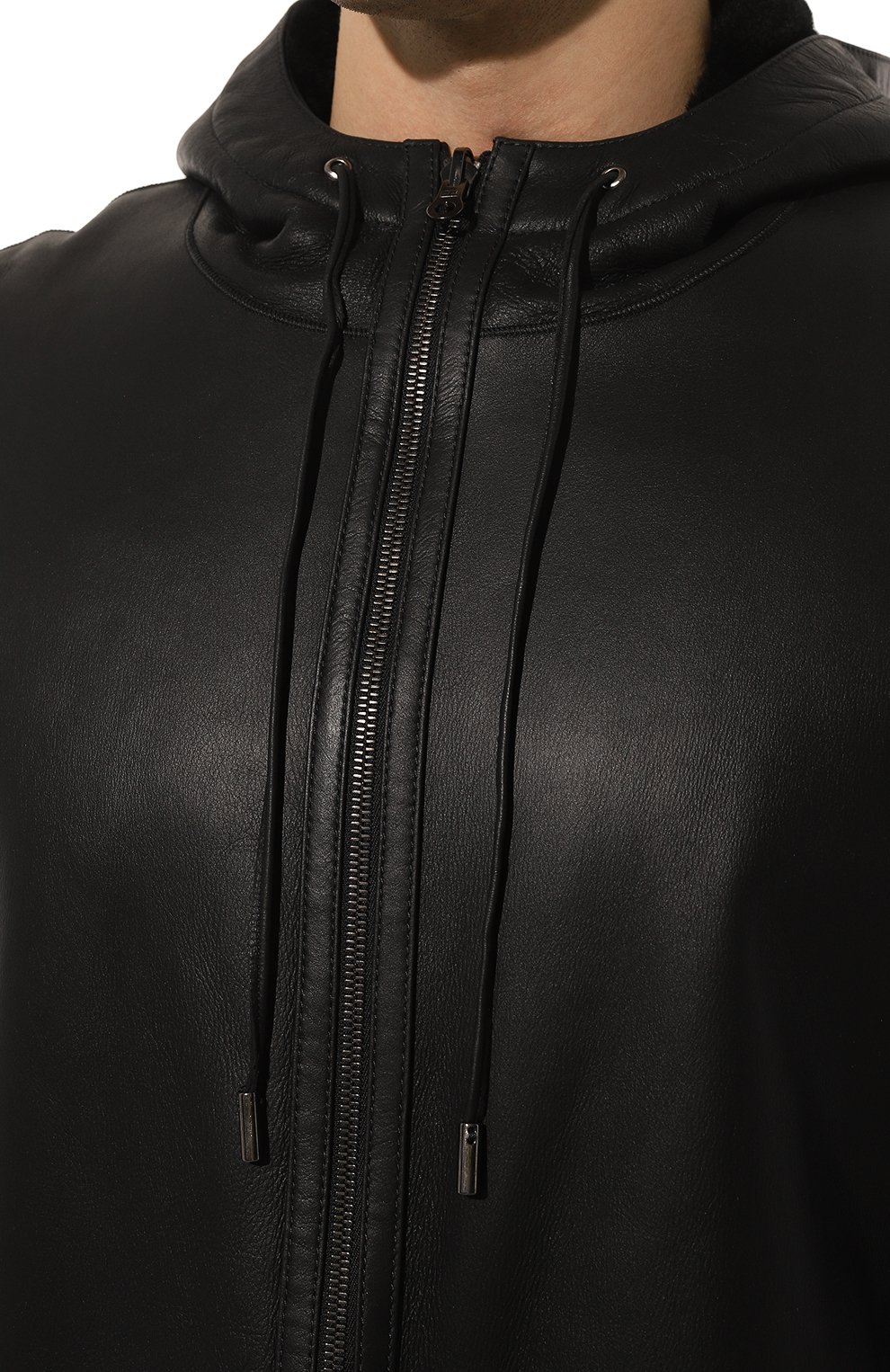 Мужская двусторонняя дубленка DESA черного цвета, арт. K12926 | Фото 5 (Материал внешний: Натуральный мех; Стили: Кэжуэл)