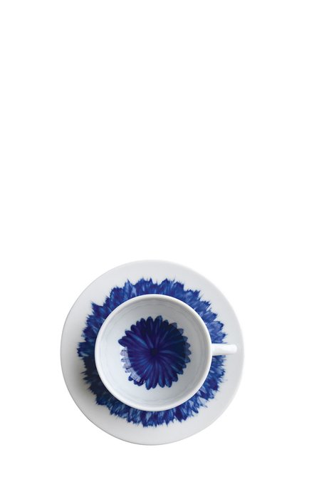 Кофейная чашка с блюдцем in bloom BERNARDAUD синего цвета, арт. 1768/21509 | Фото 2 (Статус проверки: Проверена категория; Интерьер_коллекция: In Bloom; Ограничения доставки: fragile-2)