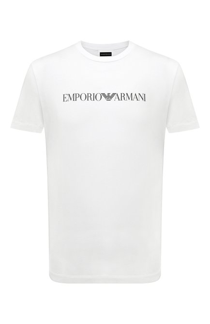 Мужская хлопковая футболка EMPORIO ARMANI белого цвета, арт. 8N1TN5/1JPZZ | Фото 1 (Длина (для топов): Стандартные; Рукава: Короткие; Материал внешний: Хлопок; Принт: С принтом; Стили: Кэжуэл)