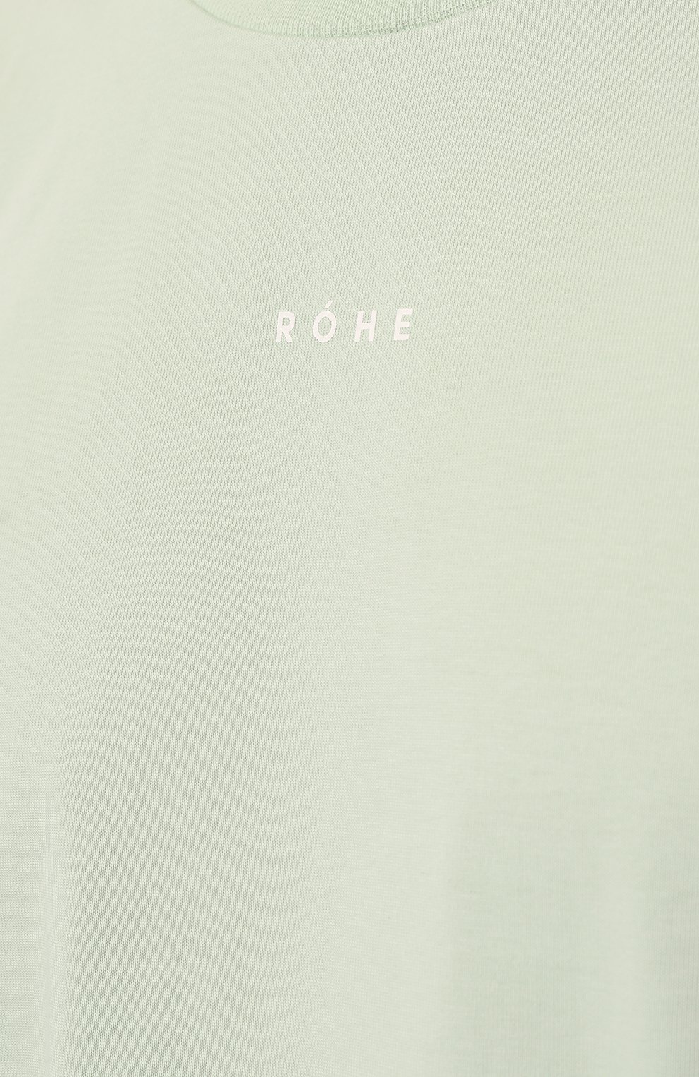 Мужская хлопковая футболка ROHE светло-зеленого цвета, арт. 306-22-037 | Фото 5 (Принт: Без принта; Рукава: Короткие; Длина (для топов): Удлиненные; Материал сплава: Проставлено; Материал внешний: Хлопок; Драгоценные камни: Проставлено)