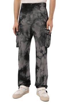 Мужские хлопковые брюки-карго OFF-WHITE серого цвета, арт. OMCF032F22FAB0010701 | Фото 3 (Силуэт М (брюки): Карго; Длина (брюки, джинсы): Стандартные; Случай: Повседневный; Стили: Гранж; Материал внешний: Хлопок)