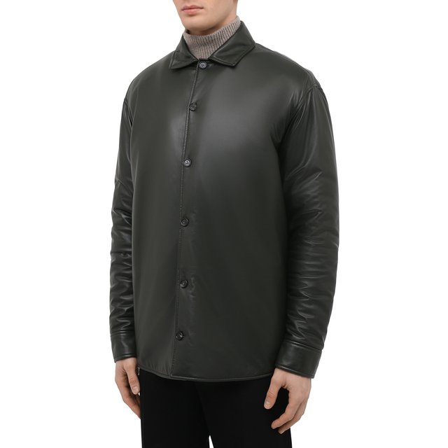 Кожаная рубашка Bottega Veneta  663218/V16H0 Фото 3