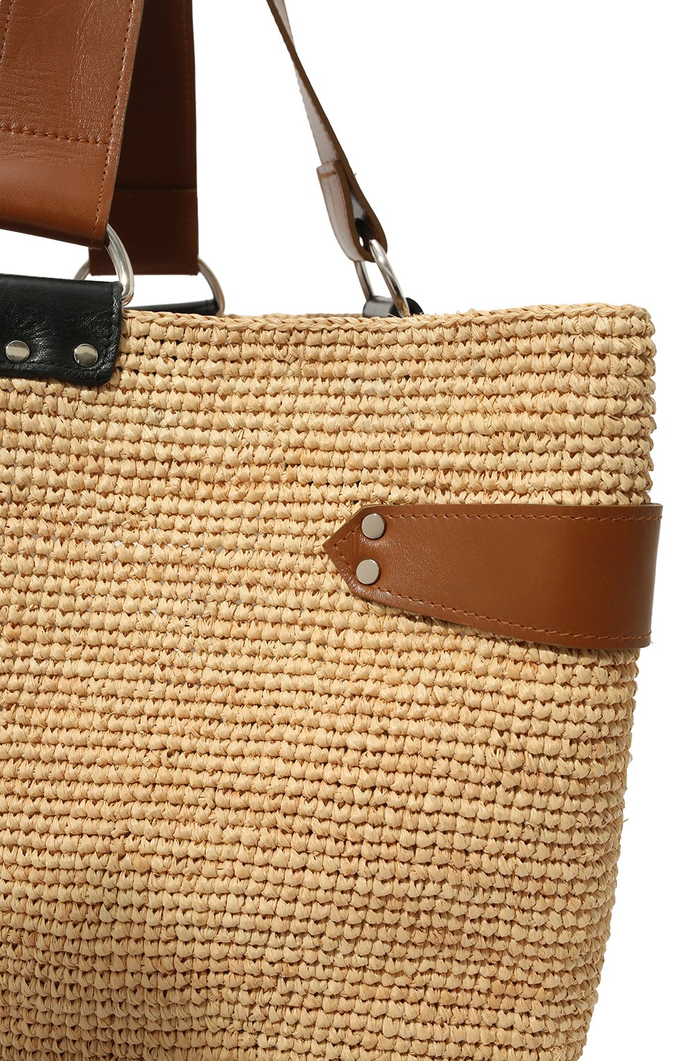 Женский сумка-шопер ISABEL MARANT бежевого цвета, арт. PP0396-22P021M/BAHIBA | Фото 3 (Сумки-технические: Сумки-шопперы; Материал: Растительное волокно; Размер: large)