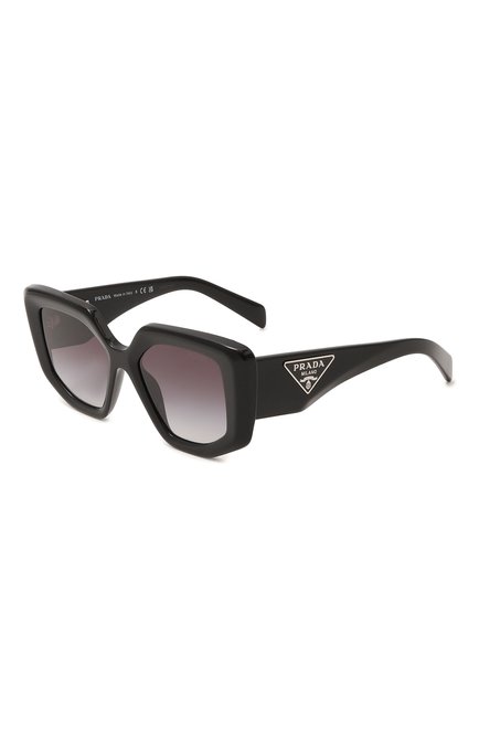 Женские солнцезащитные очки PRADA черного цвета, арт. 14ZS-1AB09S | Фото 1 (Материал: Пластик; Тип очков: С/з; Очки форма: Квадратные; Оптика Гендер: оптика-женское)