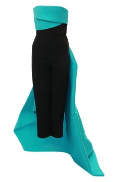 Женский комбинезон SOLACE LONDON бирюзового цвета, арт. 0S31076 | Фото 1 (Стили: Гламурный; Случай: Вечерний; Длина (брюки, джинсы): Стандартные; Материал внешний: Синтетический материал; Рукава: С открытыми плечами; Материал подклада: Синтетический материал; Женское Кросс-КТ: Комбинезон-одежда)