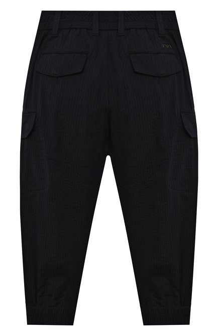 Детские брюки EMPORIO ARMANI темно-синего цвета, арт. 3K4PJH/4JJCZ | Фото 2 (Материал внешний: Хлопок, Синтетический материал; Мальчики Кросс-КТ: Брюки-одежда; Случай: Повседневный; Региональные ограничения белый список (Axapta Mercury): RU; Ростовка одежда: 10 - 11 лет | 140 - 146см, 13 - 15 лет | 158 см, 16 лет | 164 см, 4 года | 104 см, 5 лет | 110 см, 6 лет | 116 см, 7 лет | 122 см, 8 лет | 128 см)