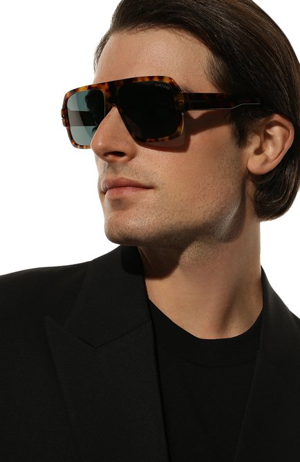 Мужские солнцезащитные очки TOM FORD коричневого цвета, арт. TF933 53V | Фото 2 (Тип очков: С/з; Кросс-КТ: С/з-мужское; Оптика Гендер: оптика-мужское; Очки форма: Авиаторы)