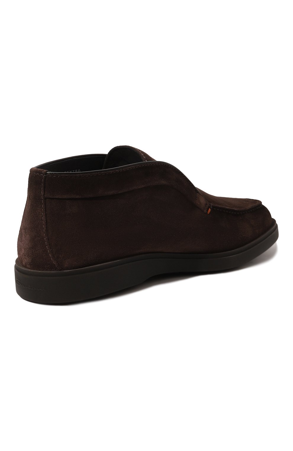 Мужские замшевые ботинки SANTONI темно-коричневого цве та, арт. MGDG17823SM0AGEXT50 | Фото 5 (Материал утеплителя: Натуральный мех; Мужское Кросс-КТ: Ботинки-обувь, зимние ботинки; Подошва: Плоская; Материал внешний: Замша)