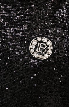 Женская черная футболка с пайетками BALMAIN купить в интернет-магазине ...