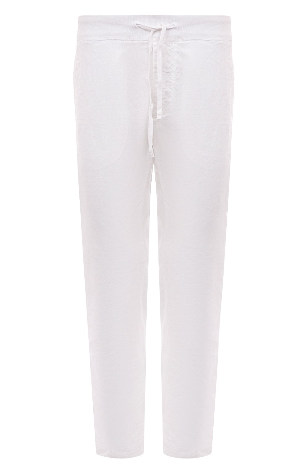 Мужские льняные брюки 120% LINO белого цвета, арт. Y0M2131/0000253/000 | Фото 1 (Длина (брюки, джинсы): Стандартные; Случай: Повседневный; Материал внешний: Лен; Стили: Кэжуэл)