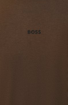 Мужская хлопковая футболка BOSS ORANGE коричневого цвета, арт. 50473278 | Фото 5 (Принт: Без принта; Рукава: Короткие; Длина (для топов): Стандартные; Материал внешний: Хлопок; Стили: Кэжуэл)