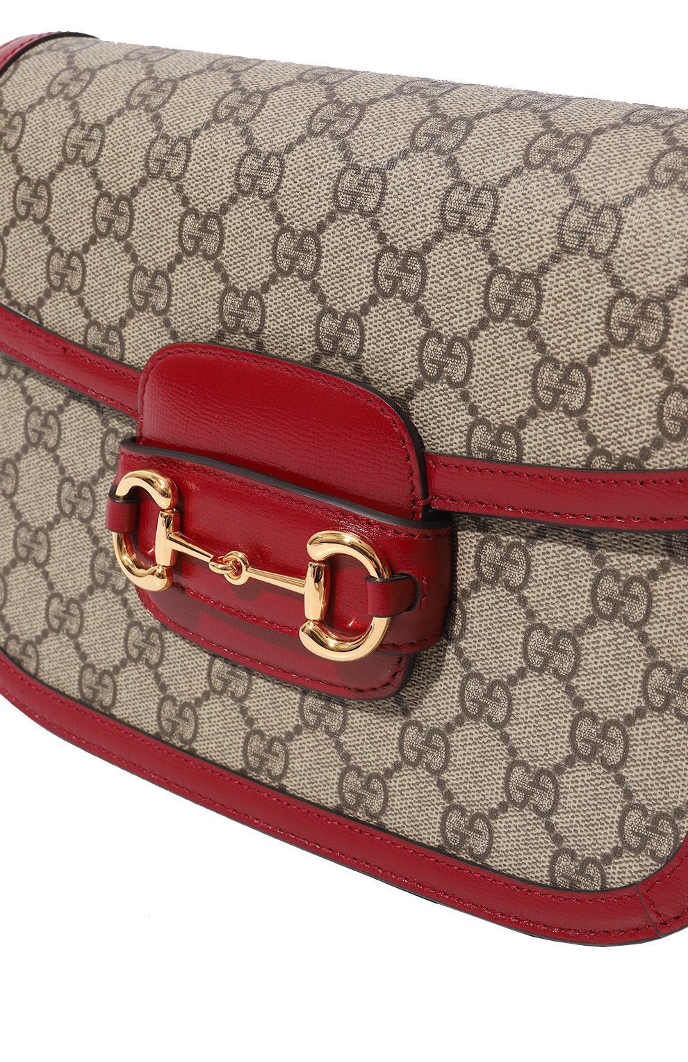 Женская сумка 1955 horsebit small GUCCI красного цвета, арт. 602204 92TCG | Фото 3 (Сумки-технические: Сумки через плечо; Материал: Канва, Натуральная кожа; Размер: small)