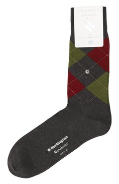 Мужские хлопковые носки BURLINGTON серого цвета, арт. 21088 | Фото 1 (Материал сплава: Проставлено; Кросс-КТ: Носки; Нос: Не проставлено; Материал внешний: Хлопок)