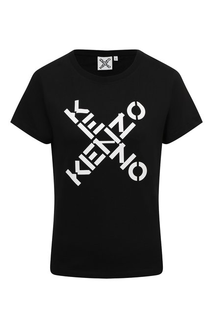 Женская хлопковая футболка kenzo sport KENZO черного цвета, арт. FB52TS8504SJ | Фото 1 (Стили: Кэжуэл; Принт: С принтом; Длина (для топов): Стандартные; Рукава: Короткие; Материал внешний: Хлопок; Женское Кросс-КТ: Футболка-одежда)