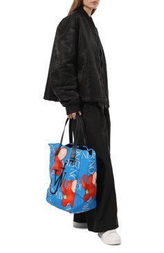 Женский сумка cabas JW ANDERSON синего цвета, арт. HB0472FA0162 800 | Фото 7 (Сумки-технические: Сумки-шопперы; Материал сплава: Проставлено; Материал: Текстиль; Драгоценные камни: Проставлено; Размер: large)