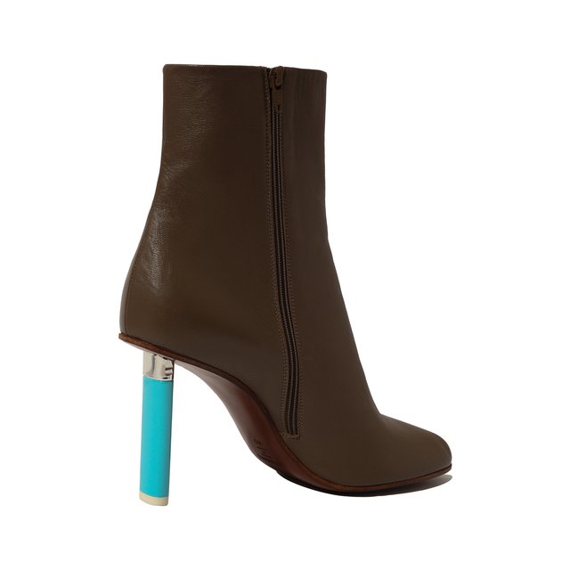 фото Кожаные ботильоны на контрастном каблуке vetements