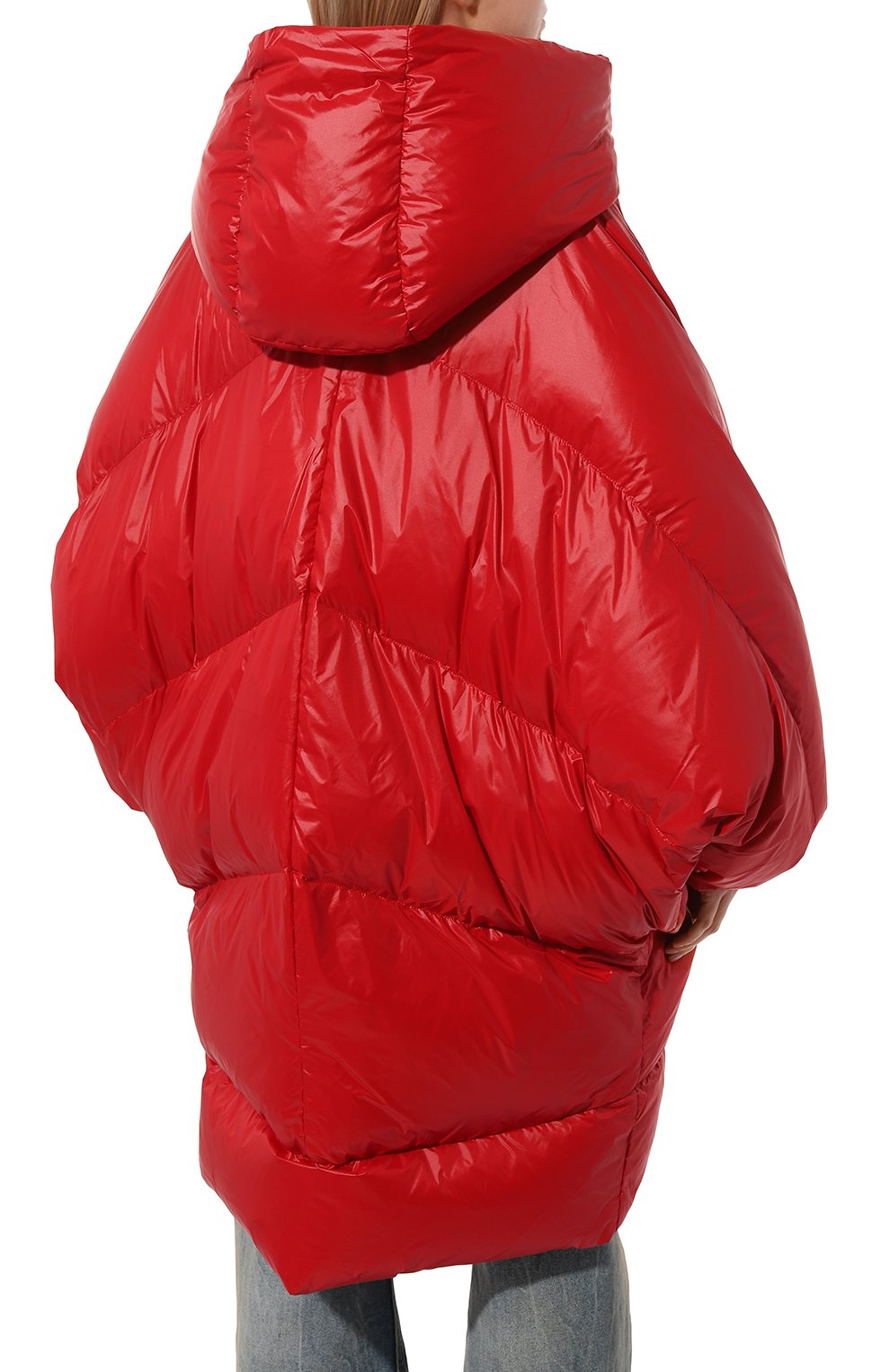 Женская утепленная куртка JACOB LEE красного цвета, арт. WDC01924VM | Фото 4 (Кросс-КТ: Куртка, Утепленный; Рукава: Длинные; Длина (верхняя одежда): До колена; Материал внешний: Син тетический материал; Материал сплава: Проставлено; Стили: Спорт-шик; Драгоценные камни: Проставлено)