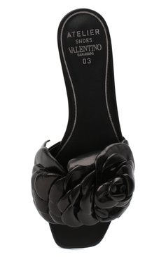 Женские кожаные шлепанцы atelier 03 rose edition VALENTINO черного цвета, арт. VW2S0AR3/HLK | Фото 6 (Каблук высота: Низкий; Материал внутренний: Натуральная кожа; Региональные ограничения белый список (Axapta Mercury): RU; Подошва: Плоская; Длина стельки: 23,3, 23,6, 24,0, 24,3, 24,6, 25,0, 25,3, 25,6, 26,0, 26,6)