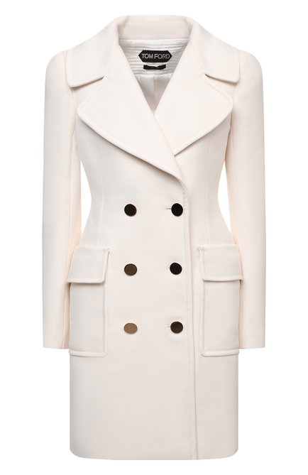 Женское шерстяное пальто TOM FORD белого цвета по цене 397500 руб., арт. CP1541-FAX211 | Фото 1