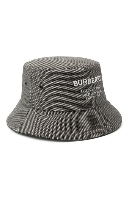 Женская хлопковая панама BURBERRY серого цвета, арт. 8048769 | Фото 1 (Материал: Хлопок, Текстиль)