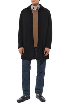 Мужские кожаные мокасины TOD’S синего цвета, арт. XXM42C0CT50RX4 | Фото 2 (Материал внутренний: Натуральная кожа; Стили: Кэжуэл)