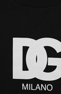 Детский хлопковый свитшот DOLCE & GABBANA черного цвета, арт. L4JWIR/G7KK0/8-14 | Фото 3 (Рукава: Длинные; Материал сплава: Проставлено; Материал внешний: Хлопок; Драгоценные камни: Проставлено; Мальчики Кросс-КТ: Свитшот-одежда)