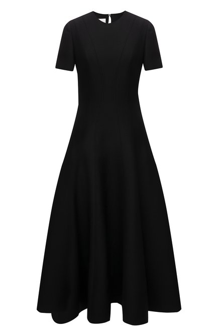 Женское платье из шерсти и шелка VALENTINO черного цвета по цене 424000 руб., арт. WB3VAWM01CF | Фото 1