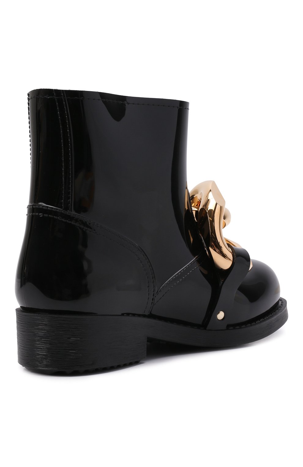 Женские резиновые сапоги chain JW ANDERSON черного цвета, арт. ANW37021A/14079 | Фото 5 (Каблук высота: Низкий; Региональные ограничения белый список (Axapta Mercury): Не проставлено; Материал сплава: Проставлено; Высота голенища: Низкие; Каблук тип: Устойчивый; Материал утеплителя: Без утеплителя; Материал внутренний: Текстиль; Подошва: Плоская; Драгоценные камни: Проставлено; Материал внешний: Резина)