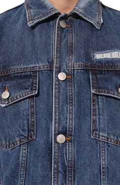 Мужская джинсовая куртка NICK FOUQUET синего цвета, арт. NFMW67002H/NW155A | Фото 5 (Кросс-КТ: Куртка, Деним; Рукава: Длинные; Материал сплава: Проставлено; Материал внешний: Хлопок, Деним; Драгоценные камни: Проставлено; Длина (верхняя одежда): Короткие; Стили: Кэжуэл)