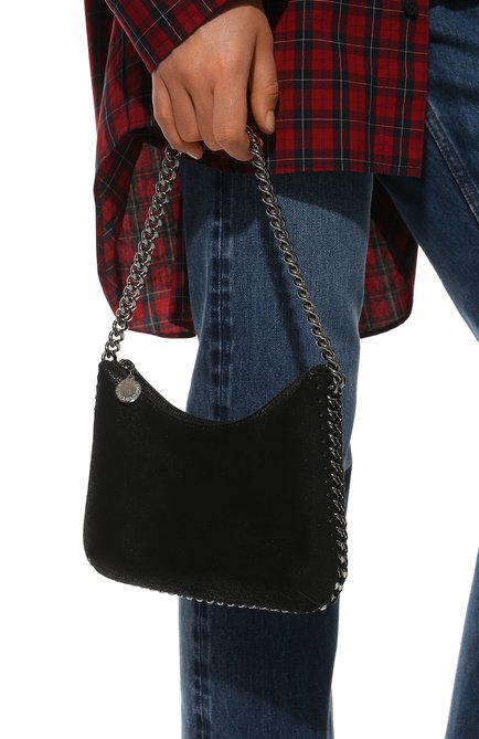 Женская сумка falabella STELLA MCCARTNEY черного цвета, арт. 7B0001/W8719 | Фото 2 (Материал: Текстиль; Размер: small; Сумки-технические: Сумки через плечо)