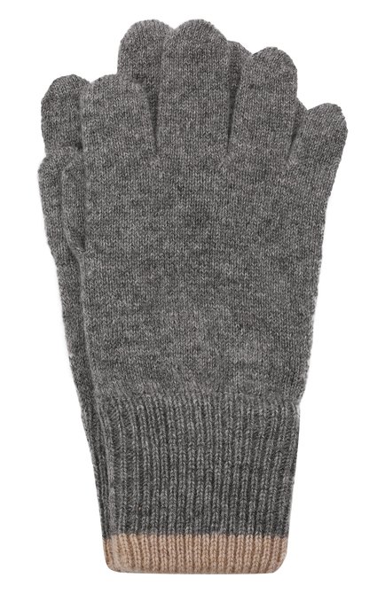 Детские кашемировые перчатки BRUNELLO CUCINELLI серого цвета, арт. B22M90100A | Фото 1 (Материал: Кашемир, Шерсть, Текстиль)