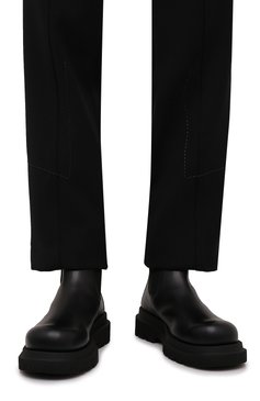 Мужские кожаные челси lug BOTTEGA VENETA черного цвета, арт. 676890/V1BN1 | Фото 3 (Каблук высота: Высокий; Материал утеплителя: Натуральный мех; Мужское Кросс-КТ: зимние сапоги, Сапоги-обувь, Челси-обувь; Подошва: Массивная)