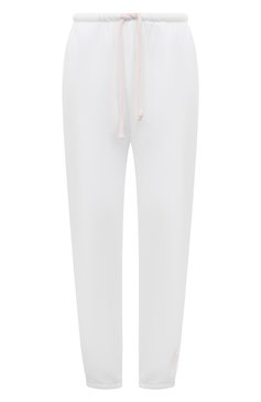 Женские хлопковые брюки ELECTRIC&ROSE белого цвета, арт. LFBT100 | Фото 1 (Длина (брюки, джинсы): Стандартные; Женское Кросс-КТ: Брюки-одежда; Материал сплава: Проставлено; Материал внешний: Хлопок; Стили: Спорт-шик; Драгоценные камни: Проставлено; Силуэт Ж (брюки и джинсы): Узкие)
