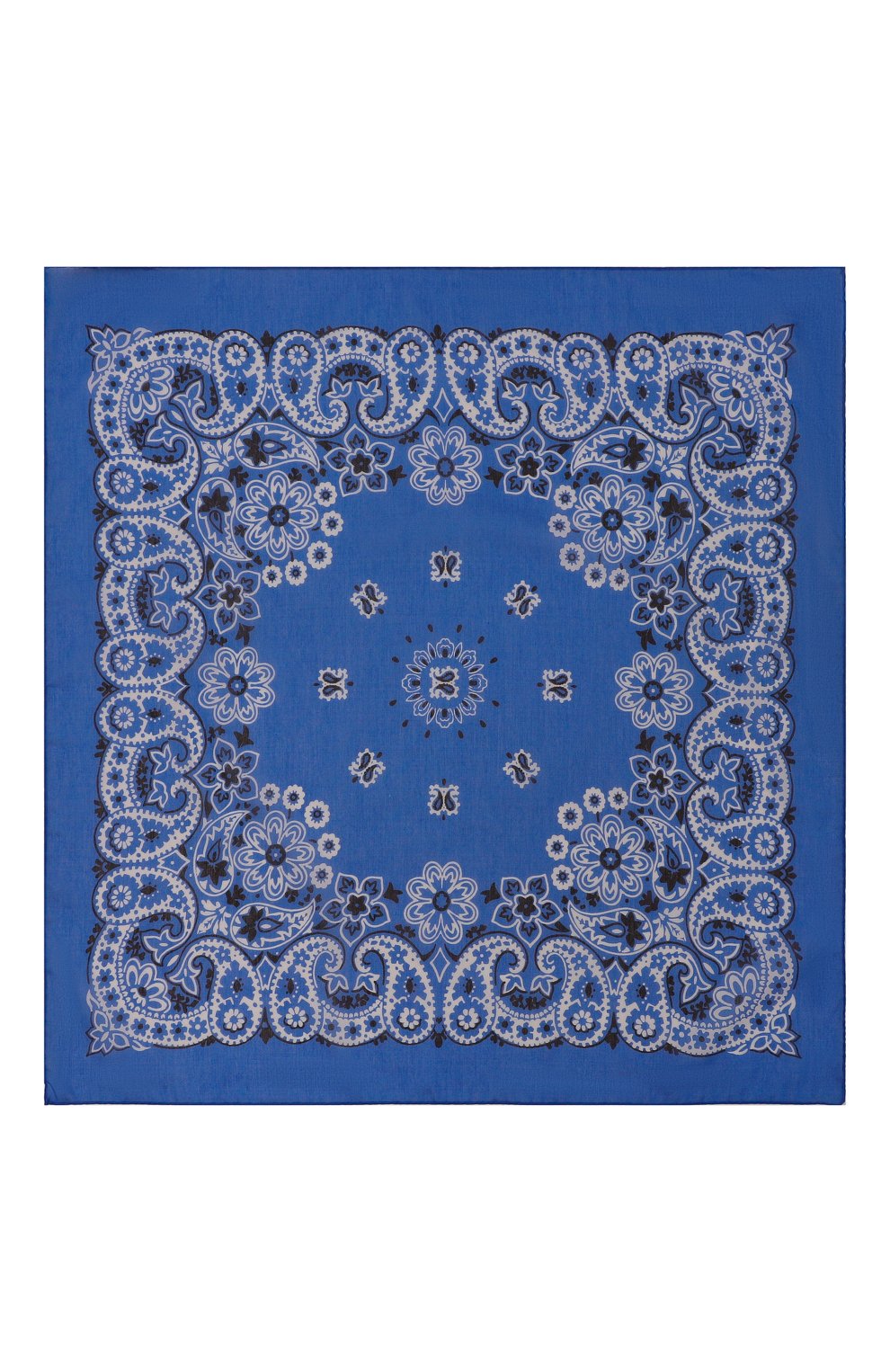 Мужской шелковый платок SARTORIO темно-синего цвета, арт. SP0CH/SX689916 | Фото 3 (Материал: Текстиль, Шелк; Материал сплава: Проставлено; Нос: Не проставлено)