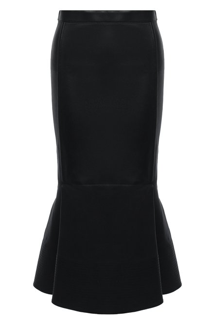 Женская кожаная юбка VALENTINO черного цвета по цене 472500 руб., арт. UB0NI07P4N2 | Фото 1