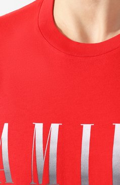 Мужская хлопковая футболка AMIRI красного цвета, арт. S0M03337CJ | Фото 5 (Рукава: Короткие; Длина (для топов): Стандартные; Стили: Гранж; Принт: С принтом; Материал внешний: Хлопок)